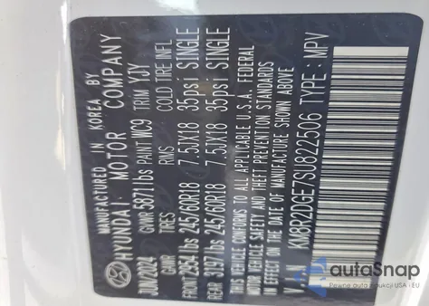 2025 Hyundai Palisade Sel z USA, uszkodzony, nr VIN KM8R2DGE7SU822506